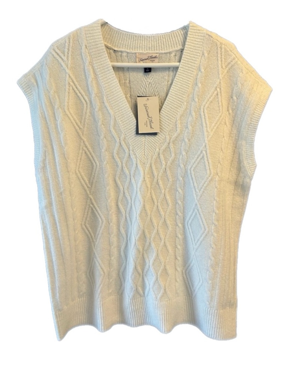 Universal Thread Cream Cable Knit V-Neck Sweater Vest
